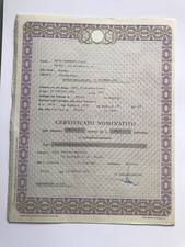 certificato azionario REJNA ZANARDINI - MILANO