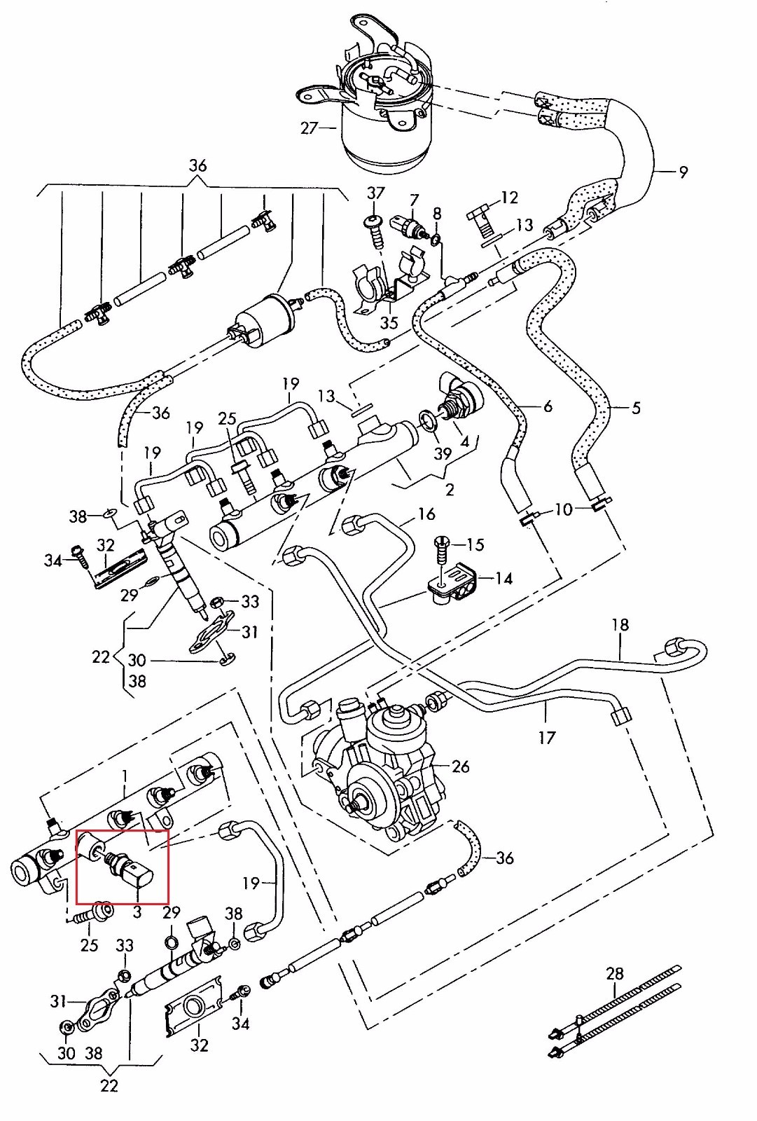 FUEL HIGH PRESSURE RAIL SENSOR to AUDI A4 A5 A6 A8 Q7 2.7 3.0 4.2 TDI VW  TOUAREG