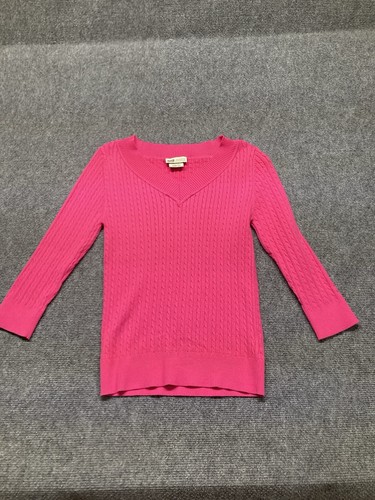Faded Glory Strickpullover Damen Small (4/6) Rosa Langarm Pullover
