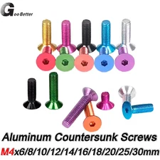 M4 Aluminum Flat Head Countersunk Bolts Screw M4 x 6/8/10/12/14/16/18/20/25/30mm