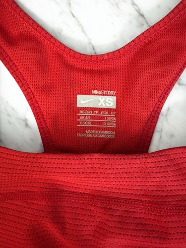 Nike Fit-Dry rotes Damen Racerback Tank Top - integrierter BH - Größe XS - Bild 2 von 3