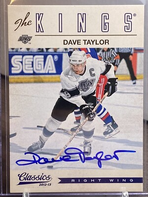 2012-13 Panini Classics Signatures #5 Dave Taylor Los Angeles Kings On Card Auto