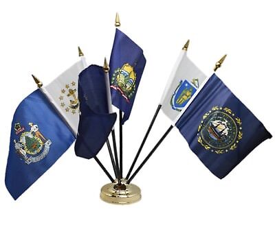 New Hampshire State Flag 4/"x6/" Desk Set Table Stick Black Base