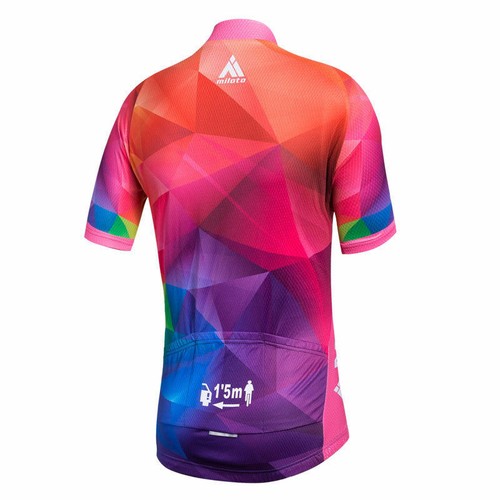 Miloto Women's Reflective Cycling Jersey Short Sleeve Biking Shirt Cycle Top - Picture 13 of 45
