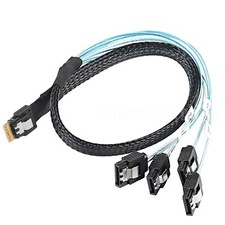 4 SATA 7pin Target Hard Disk Fanout Raid to Slim SAS 4.0 SFF-8654 4i Host Cable