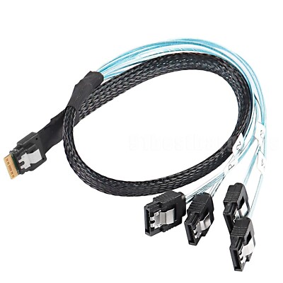 4 SATA 7pin Target Hard Disk Fanout Raid to Slim SAS 4.0 SFF-8654 4i Host Cable