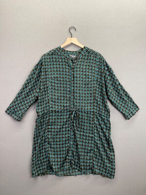 Bar III Womens Green Dress Button Long Sleeve Mini Drawstring Size Medium |  eBay