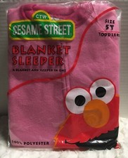 Sesame Street Footed Sleeper Pajamas Toddler Pink 5T Vintage Y2K NEW OLD STOCK