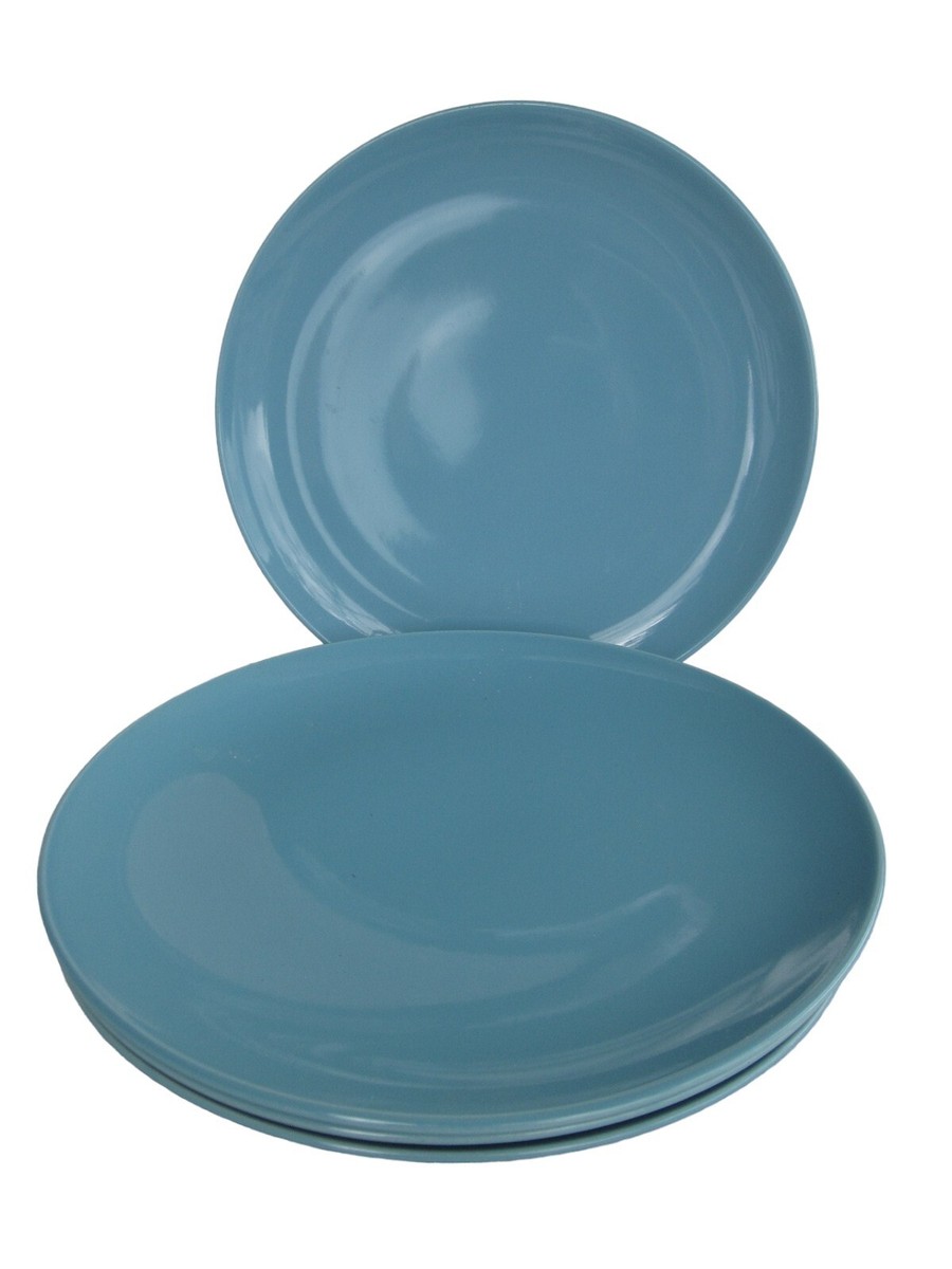 IKEA Set of 4 Fargrik Turquoise Ceramic Dinner Plates 15199