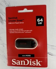 SanDisk Cruzer Snap 64GB Flash Drive USB 2.0 Thumb Memory