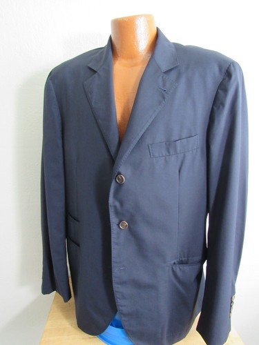 Brunello Cucinelli Italy Men's 44 R Navy 1/2 Lined Silk Blend Sport Coat! - Picture 3 of 16