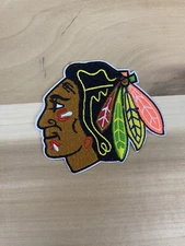 CHICAGO BLACKHAWKS EMBROIDERED IRON ON PATCH 2.75” X 3.00” FREE SHIPPING