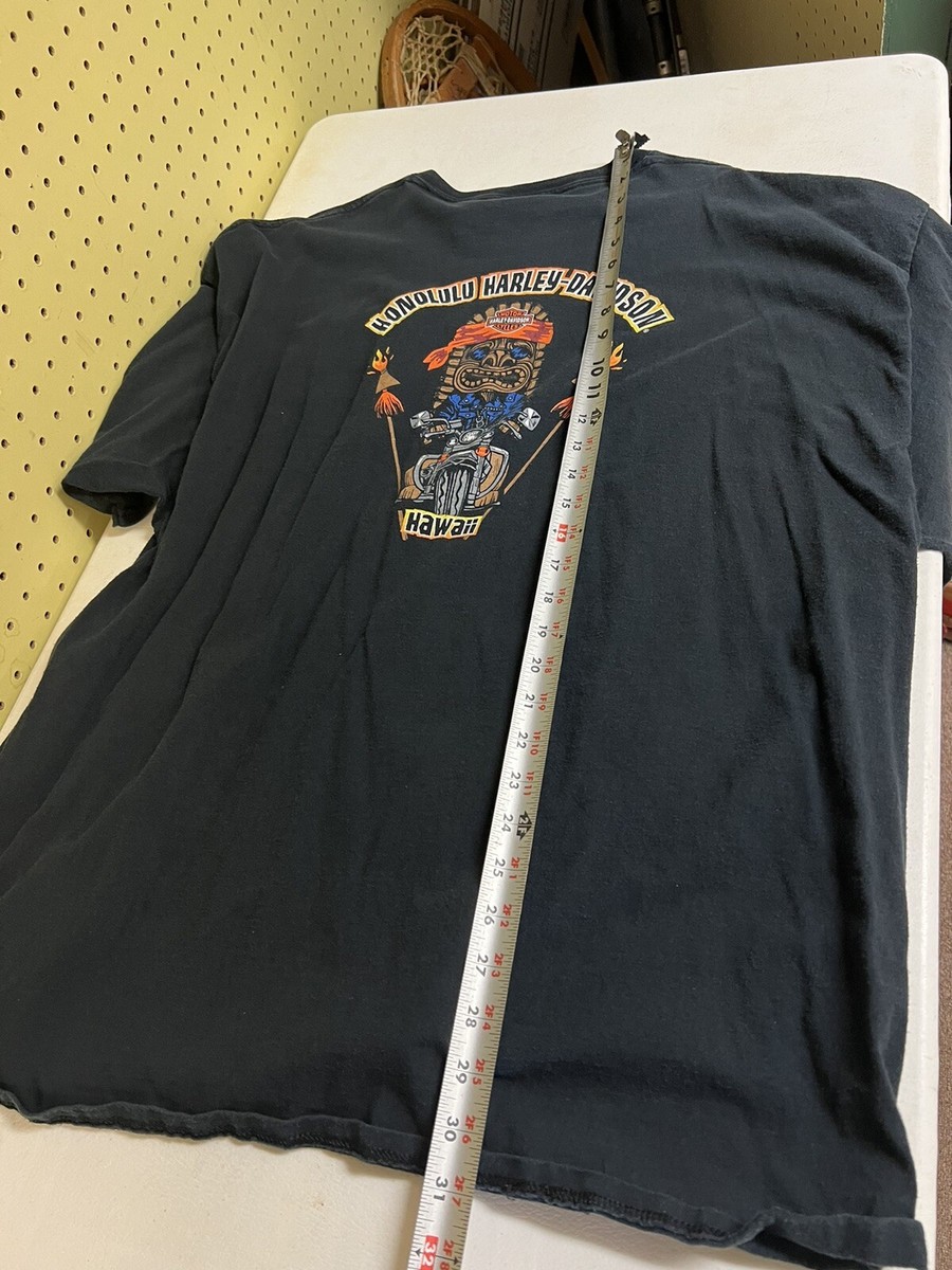 VTG Harley Davidson Honolulu Hawaii Tiki Rider T-Shirt 3XL Faded