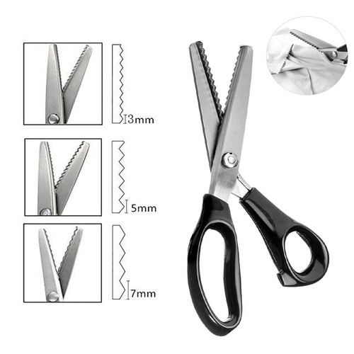 Zigzag Sewing Scissors Pinking Shears Serrated Lace Cut Tailor Scissors - Picture 9 of 11