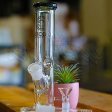 Hookah Water Pipe Heavy Glass 8 inch Tobacco Bong w/ ICE catcher Straight Base