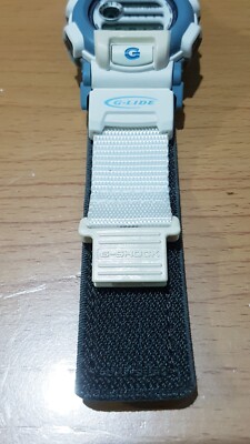Vintage G-Shock White Cyan G-Lide DW-003 Cloth Band Japan