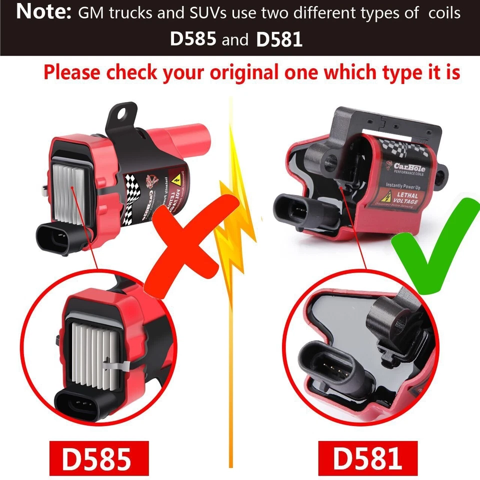 Juego de 8 piezas de cables de bobina de encendido cuadrado y bujía para GMC Yukon XL1500 2500 2000-06 Foto 3 de 4