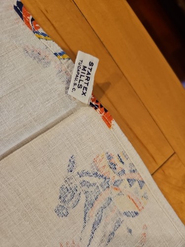 2 Vintage STARTEX Kitchen Tea Towel Donkey Flower Cart Sombrero Flaw Read - Picture 8 of 15