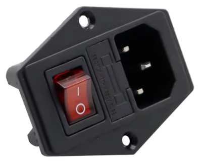 IEC AC Power Outlet Socket Jack w/On/Off Switch and Fuse Holder(Assorted Colors)