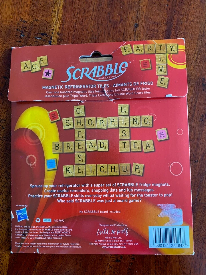 2013 Hasbro Official Scrabble Crossword Game Magnetic Refrigerator Tiles SEALED - Image 2 of 4