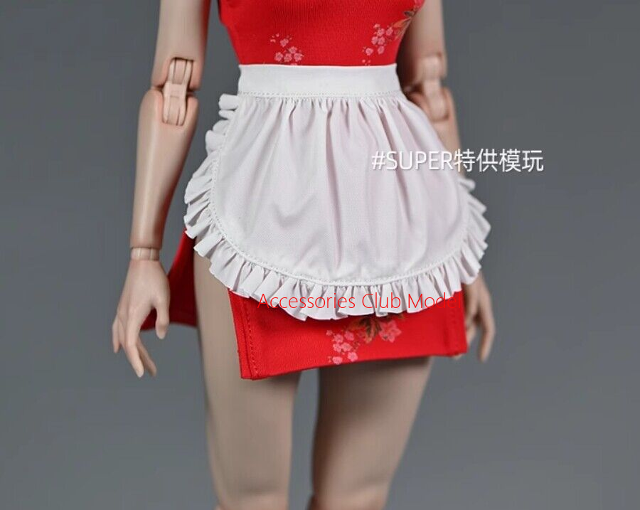 1/6 Scale White Lace Apron Model for 12'' Female Soldier Dolls Maid