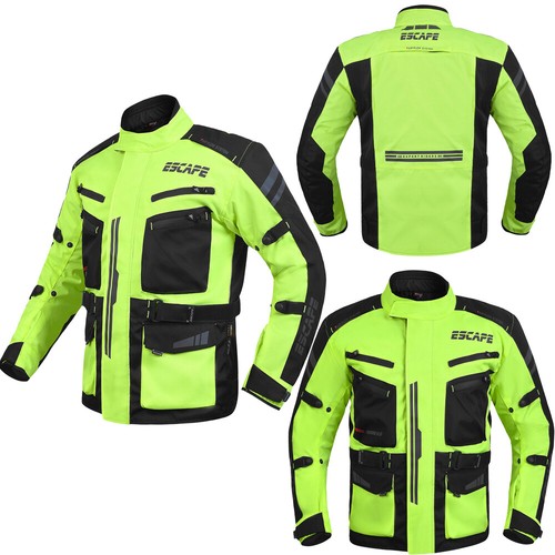 Mens Durable Waterproof motorcycle Jacket for adventures CE Armor Riding Jacket - Picture 31 of 38