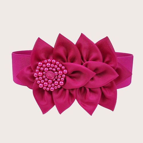 Lady Dress Belt Waistband Flower Corset Decoration Wide Elastic Stretch Belts - Picture 21 of 33