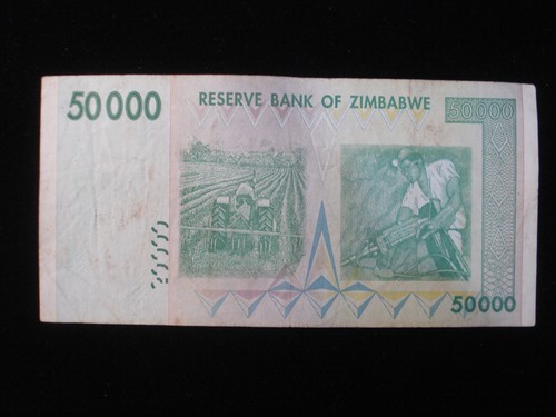 ZIMBABWE 2008 50000 Dollars Average Circulated Condition - Picture 2 of 2