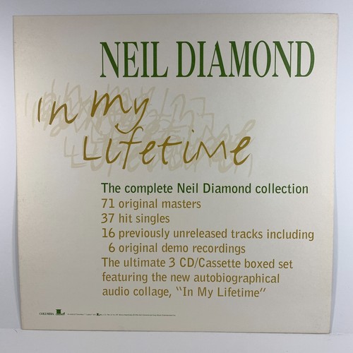 NEIL DIAMOND In My Lifetime ORIGINAL 12x12 PROMO Album Flat POSTER Double Sided - Picture 2 of 2