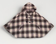 Eddie Bauer Womens Cloak Cape Plaid Wool Blend Poncho Jacket Size Small /Med