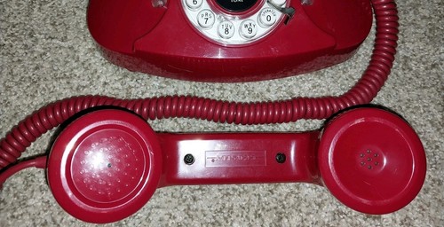 Crosley Princess Desk Phone CR59 Red Unested Good Condition Rare Color - Zdjęcie 5 z 6