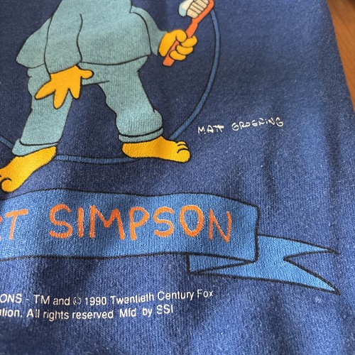 Bart Simpson vintage Sweatshirt youth size 8 "gross man" 1990 Trademark - Picture 3 of 9