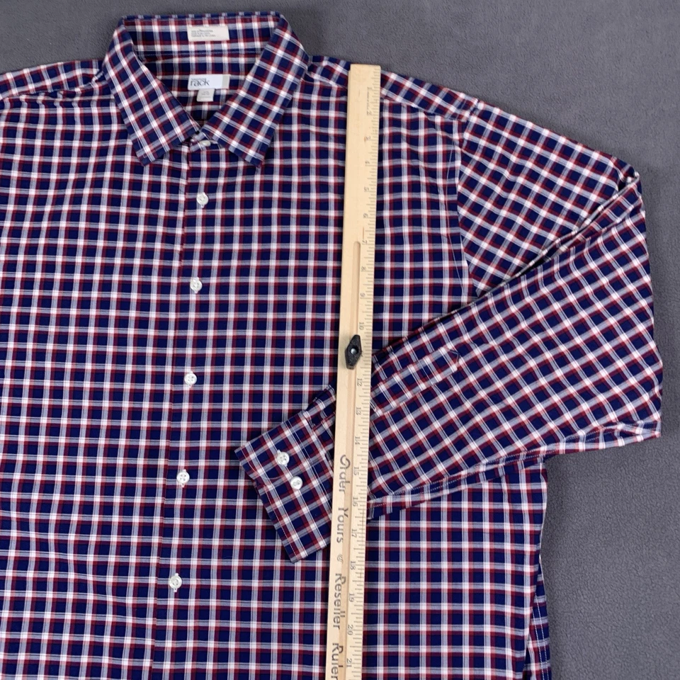 Nordstrom 架子衬衫男式 17.5 34/35 红色白色蓝色 Careercore Office Corp Norm — 第 3/4 张图片