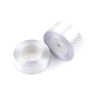 Satinband Geschenkband Silber Gepunktet 25Mm X 22M