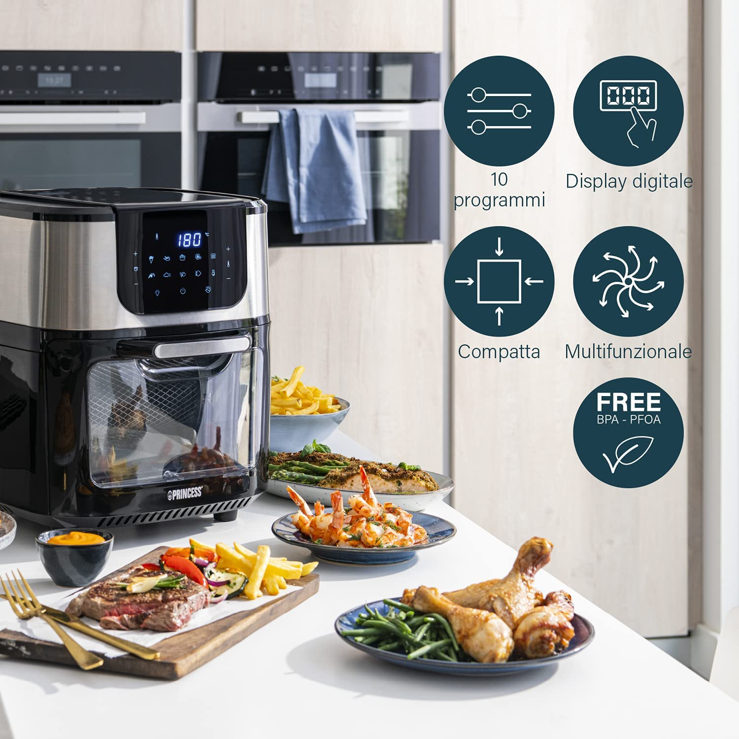 Friggitrice ad aria forno Deluxe 11L 1800W foto 4