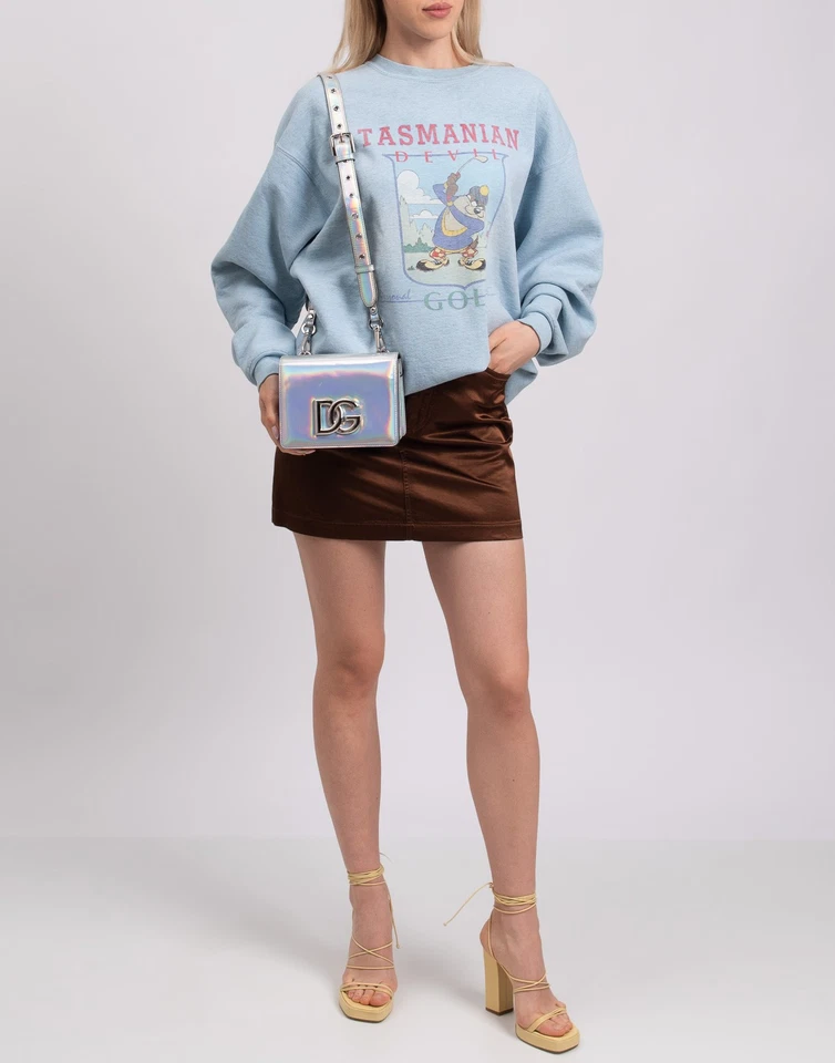 RRP€1550 DOLCE & GABBANA Laminated Leather Crossbody Bag DG Logo Magnetic Flap - image 2 of 4