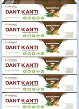 Patanjali Dant Kanti Natural Toothpaste 150g ea Fluoride Free x6 Six-Pack NEW