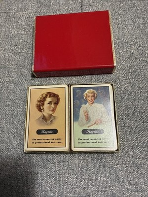 Vintage RAYETTE  Prof Hair Care 1950 s Girl Pic 104 Playing Cards 2 52 Decks