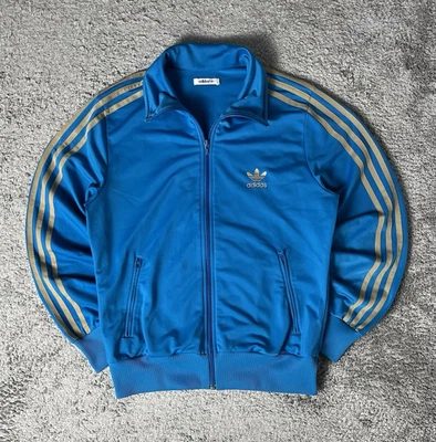 Adidas Firebird Jacke Damen M Vintage 2000er Blau Gold Originals - Bild 1 von 4