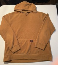 Flawed Men  s Dickies Tan Teddy Fleece Hooded Sweatshirt Size Large