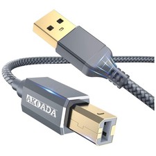 High-Speed Printer Cord - Compatible with HP Canon Dell