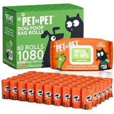 Pet N 1080 Counts Orange Poop Bags for Dogs, 38 Plant Based  62 PE...