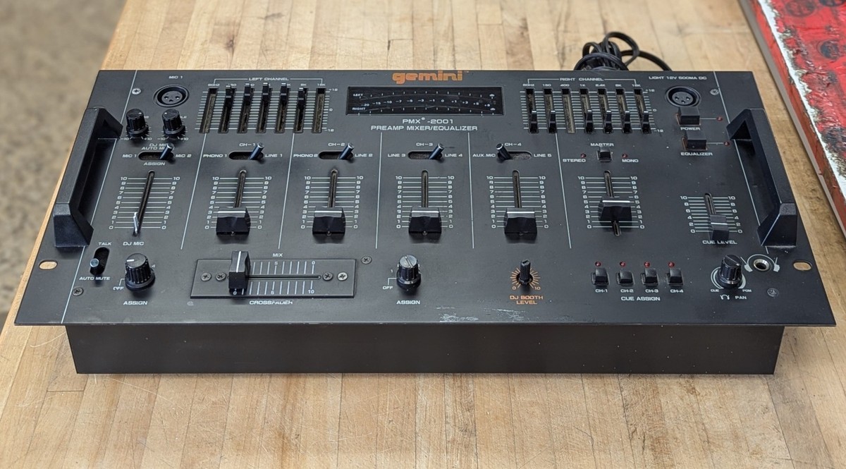 GEMINI PMX-2001 STEREO 4 CHANNEL PRE-AMP DJ PRO MIXER/EQUALIZER | eBay