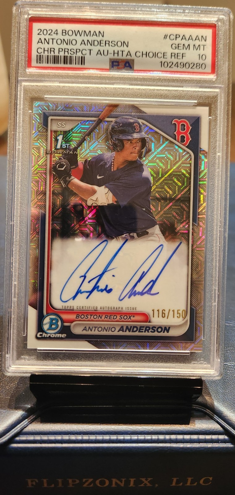 2024 Bowman Chrome 1st Antonio Anderson Auto Choice Refractor /150 PSA 10