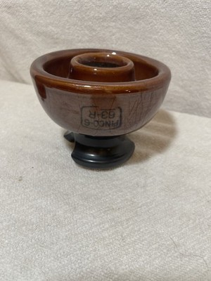 Vintage Ceramic PINCO 63 Electrical Wire Porcelain Insulator, Vtg Candle Holder