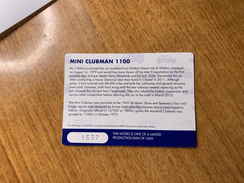 Vanguards Corgi 1:43 Mini Clubman 1100 Black VA13502A - Picture 8 of 8