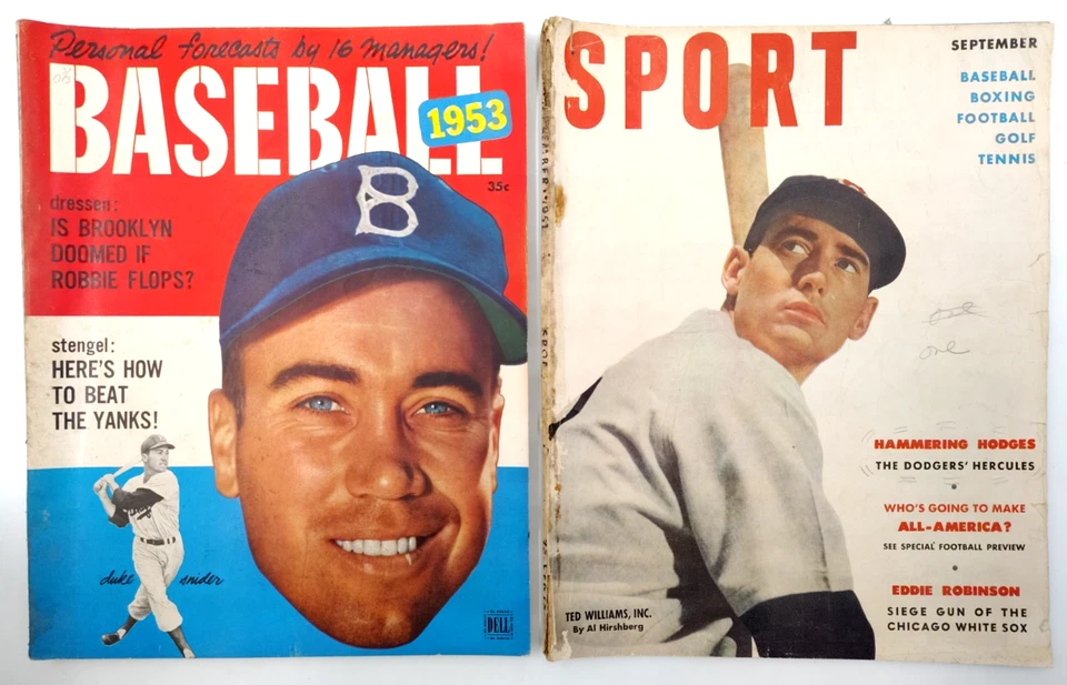 Lote de revistas deportivas de colección de los años 50 | Béisbol, fútbol, boxeo | Ted Williams 1951 Foto 3 de 4