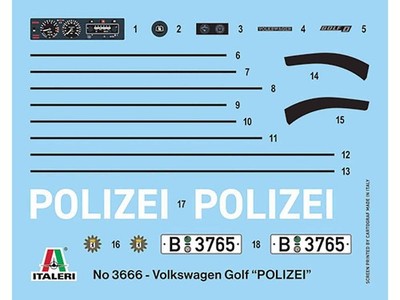 Skill 3 Model Kit 1978 Volkswagen Golf ''Berlin Polizei (Police) Department'' 1/24