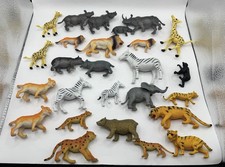 LOT OF VINTAGE PLASTIC ZOO JUNGLE ANIMALS 26 PIECES