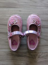 Stride Rite Toddler Girls Shoes Size 6.5 Pink Glitter Mary Jane Flower Detail...